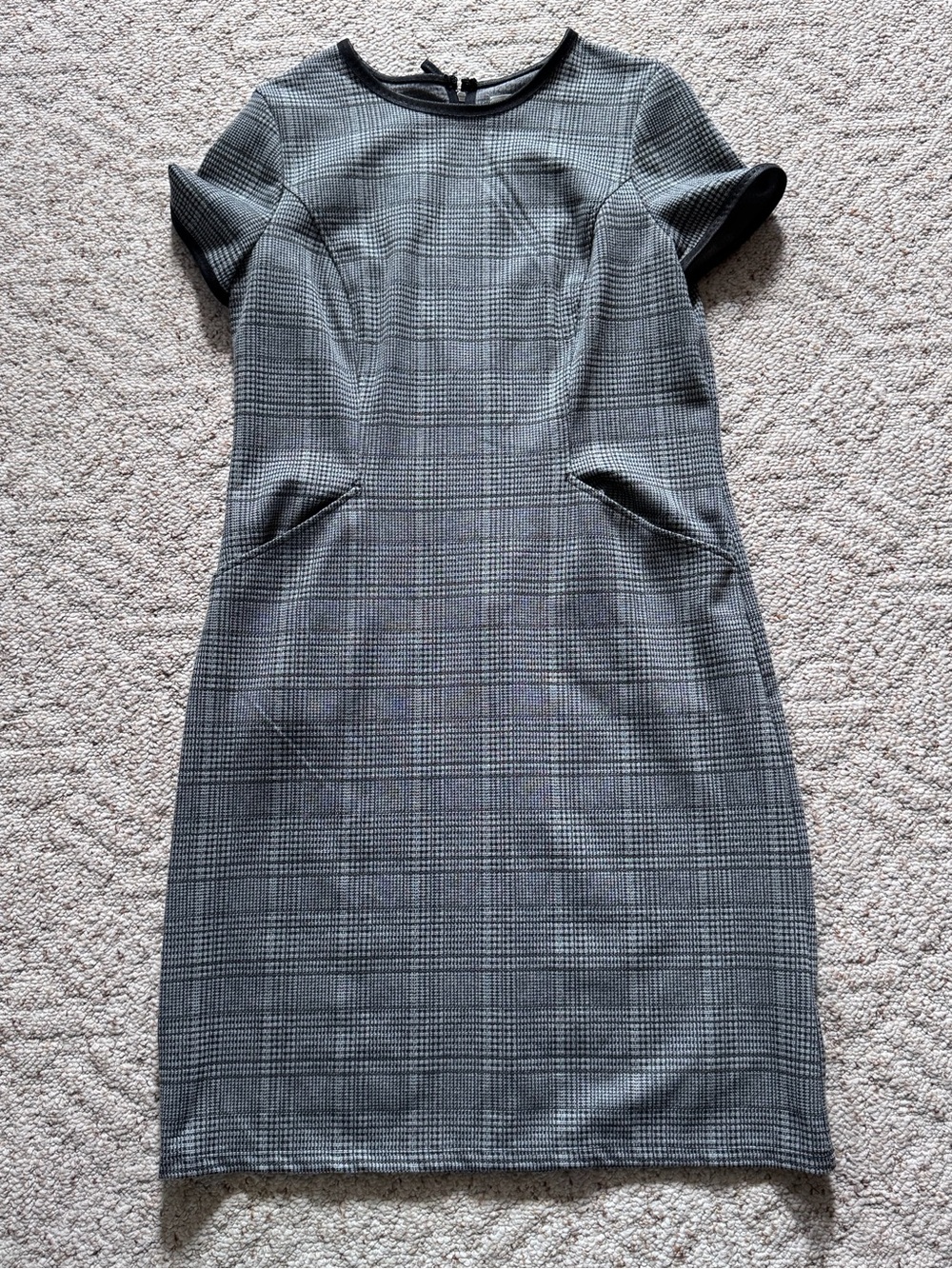 Max Studio Gray Plaid Midi Sheath Dress